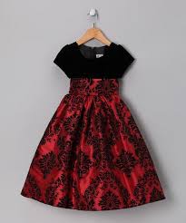 Red Black Damask Velvet Dress Girls Fancy Dresses Baby Girl Dresses Little Girl Dresses