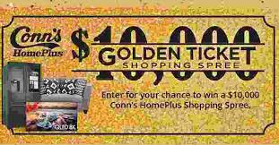 Conn S Homeplus Golden Ticket Sweepstakes Connspromotions Com Goldenticket Sweepstakes Golden Ticket Instant Win Games
