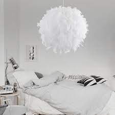 Modern Luxury White Feather Ball E27 Ceiling Chandelier Pendant Light Shade Floor Lamp Decor Droplight For Living Room Bedroom U2ahxl2494 H42 Wish Bedroom Ceiling Light Feather Lamp Feather Chandelier