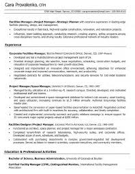 corporate facilities manager resume sample