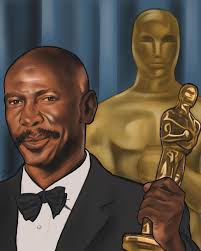 The Gentleman holding his trophy” Black American actor Louis Cameron  Gossett Jr, R.I.P. #louisgossettjr #actor #drawingsketch #digitalart  #illustration By Billy @artmastermonroe