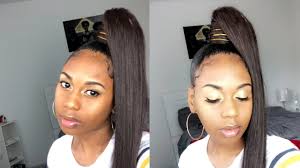 A great ponytail for dreaming about genies or plenty of other character uses! How To Genie High Ponytail W Weave Natural Hair Youtube