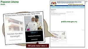 Pendaftaran boleh dilakukan di sistem aplikasi spatkpm, juga dikenali sebagai sistem pendaftaran atas talian kpm. Public Moe Gov My