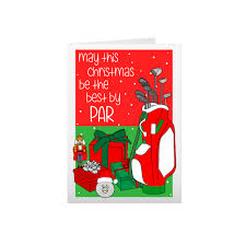Xmas Card For Golfer Tees The Season Greeting Card Funny Etsy