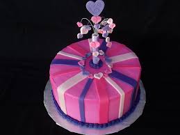 Maybe you would like to learn more about one of these? Pink And Purple Cake For A 7 Year Old Little Girls Birthday Velvety Vanilla Cake With Traditional Buttercream Icing Fondant Stripes Gum Cakecentral Com