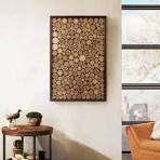 Wall Art, Wall Art Decor, Natural Wood Slice Mosaic Wall Decor, Wall Decor  for Living Room Bed Room Office, 30“W x 20"H x 2"D, Natural