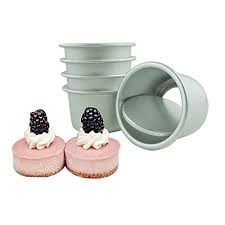 5pcs Aluminum Mini Round Chiffon Cake Baking Pan Cheeseca Cake Baking Pans Chiffon Cake No Bake Cake