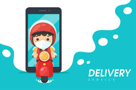 Cartoon Style Mobile Delivery Man Riding Scooter Food Delivery Delivery Man Cartoon Styles