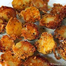 Easy Crispy Parmesan Garlic Roasted Baby Potatoes Recipe Recipes Roasted Baby Potatoes Parmesan Potatoes