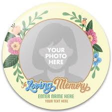 Simple 'in loving memory' or memorial sticker design ideas; In Loving Memory Sympathy Gift Memorial Button Design
