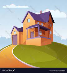 House On The Hill Royalty Free Vector Image Vectorstock