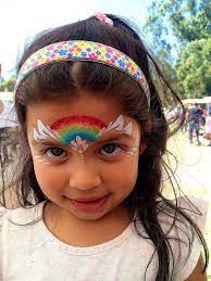 sarah asker sweet simple rainbow one stroke design girl face painting face painting easy face painting unicorn