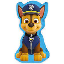 He has brown fur covering his body, with lighter brown/tan fur on his face, and on his paws. Dekokissen Paw Patrol Chase Ca 35 X 20 X 5 Cm Paw Patrol Mytoys