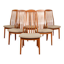 High density padded foam seat for added comfort. Set Of 6 Teak Danish Modern Curved Slatted Back Dining Chairs Chairish