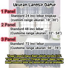Itu yang menjadikan suasana panas, dan sesekali bau kepam menusuk hidung. Langsir Tingkap Dapur Bajet Free Ribbon Jc High Quality Shopee Malaysia