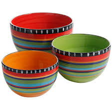 Gibson Elite Pueblo Springs 3 Piece Assorted Sizes Multicolor Bowl Set 98586828m The Home Depot Hand Painted Bowls Mixing Bowls Set Bowl Set