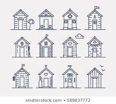 Similar Images Stock Photos Vectors Of Old House Silhouettes 700776997 Shutterstock Beach Huts Art House Silhouette Beach Hut