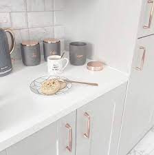 Marble and copper marble measuring spoons beautiful kitchen #ad. Marble Rose Gold Kitchen Novocom Top
