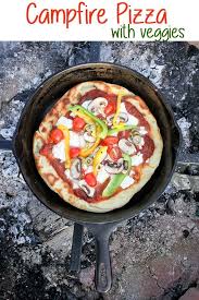 Campfire Pizza With Veggies Recipe Vegetarian Camping Recipes Campfire Pizza Camping Meals