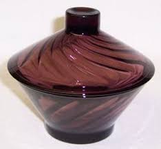 Hazel Ware Amethyst MOROCCAN Low Short CANDY DISH with LID (item #1468368)