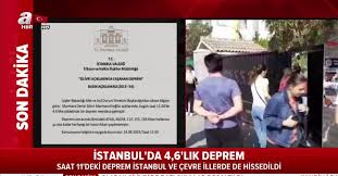 İstanbul'da saat 14:00'te şiddetli bir deprem oldu. Son Dakika Istanbul Da Korkutan Deprem