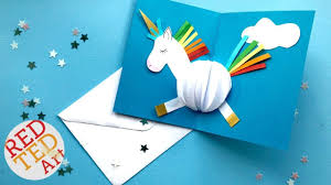 Birthday Card Ideas For Kids Pop Up Unicorn Diy Card Easy Card Making Ideas Unicorn Card Unicorn Birthday Cards Diy Unicorn Birthday Card