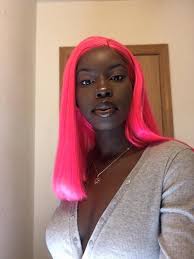 Black And Pink Wig Short Bratsdolls Dark Skin Women Hair Styles Dark Skin Girls