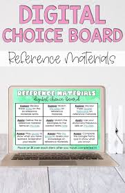 Reference Materials Digital Choice Board For Google Slides In 2020 Choice Boards Distance Learning Word Analogies