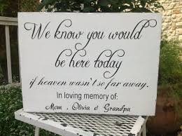 We Know You Would Be Here Today If Heaven Wasn T So Far Away Personalized In Memory Of Wedding Sign In Loving Memory Wedding Signs Wedding My Wedding Day