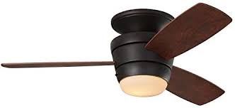 Full flush mount lighting is installed directly on the ceiling and leaves no spacing between the light and the surface of the ceiling. Amazon Com Mazon 44 In Oil Rubbed Bronze Integrated Led Indoor Flush Mount Ceiling Fan With Light Kit And Remote 3 Blade Electronics
