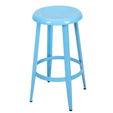 Joveco Blue Metal Stackable Round Top Backless 26 Inch Stool Wholesale Price Available In 2020 Bar Stools Metal Bar Stools Metal Counter Stools