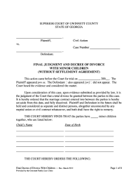 Divorce, legal seperation, annulment, child support & custody Printable Georgia Divorce Decree Final Fill Out And Sign Printable Pdf Template Signnow