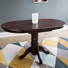 Although it may be small in design, the carey round drop leaf table from threshold™ packs big style. Corliving Dillon Cappuccino Stained Wood Extendable Oval Pedestal Dining Table Dsh 490 T The Home Depot