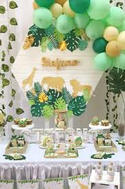 Safari Gold Birthday Party Ideas Photo 1 Of 17 In 2020 Jungle Theme Birthday Party Animal Birthday Party Safari Birthday Party