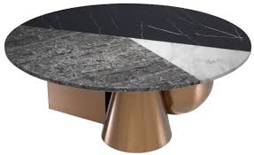 The most common round coffee table material is cotton. Casa Padrino Luxury Coffee Table Black White Gray Copper O 120 X H 42 5 Cm Round Living Room Table With 3 Colored Faux Marble Table Top Luxury Furniture