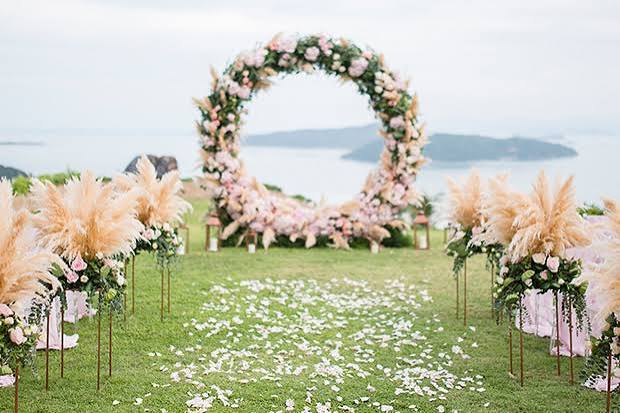 Wedding Flower Arch Trend Alert: Floral Moon Gates