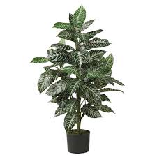 Nearly Natural 3 Ft Zebra Silk Plant 6542 The Home Depot Silk Plants Zebra Plant Floor Plants