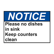 sink keep counters clean sign ane 35337