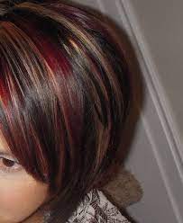Here you ll find 25 great hair coloring ideas so if you are looking for some great examples of red highlights on ends of. Black Hair With Purple And Red Highlights Hd Blonde And Red Highlights On Dark Brown Hair Pjuxcmh Dark Hair With Highlights Hair Styles Short Dark Brown Hair