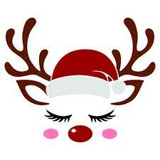Christmas Reindeer Unicorn Holly Face Cuttable Design Svg Png Etsy Christmas Reindeer Christmas Drawing Printable Christmas Cards