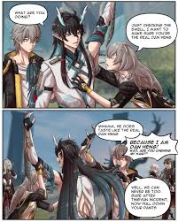 Stelle and Caelus harassing Dan Heng Honkai: Star Rail | HoYoLAB