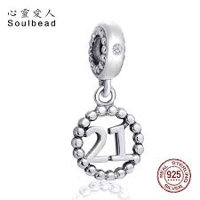 Dalaran birthday number 21st 30th 16th 50th celebration letter charm for pandora bracelets gift for women wife sister friends. Soulbead Beads Charm Fit Pandora Charms Silver 925 Original Beads Number 21 Dangle Charm For Women Valentine S Day Birthday Gift Beads Aliexpress