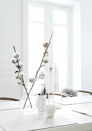Decorating With Cotton Branches White Interior Design Cotton Decor White Decor