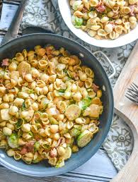 Joseph says, preparing this recipe is literally the first thing i do after i wake up on weekend mornings. Bacon Brussels Sprout Pasta Skillet 4 Sons R Us