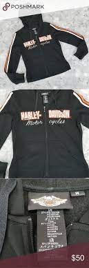 Harley Davidson Hoodie Women S M Stripe Sleeve Hoodies Womens Striped Sleeve Clothes Design