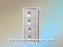 Tour Scandinave Romantique A Tiroirs La Foir Fouille Tire Bouchon Mural Coiffeuses Meuble