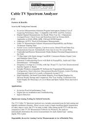 How do you hook up a tv to cable? Cable Tv Spectrum Analyzer Helmut Singer Elektronik