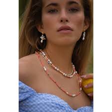 Wish Me Luck Pink Opal & Pearl Earrings