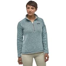 This women's patagonia better sweater jacket is made with 100% recycled polyester and is fair trade certified™ sewn so you can wear it with a clear conscience while still enjoying the quality and craftsmanship patagonia is known for. Patagonia Better Sweater 1 4 Zip Fleece Jacket Women S