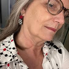 Polymer Clay Earrings, Red, Modern Design, Dangles, Minimalist, Handmade  Light Weight Earrings.